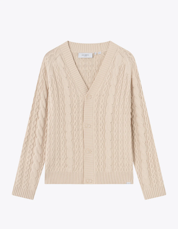 LES DEUX - GAVIN CABLE CARDIGAN IVORY