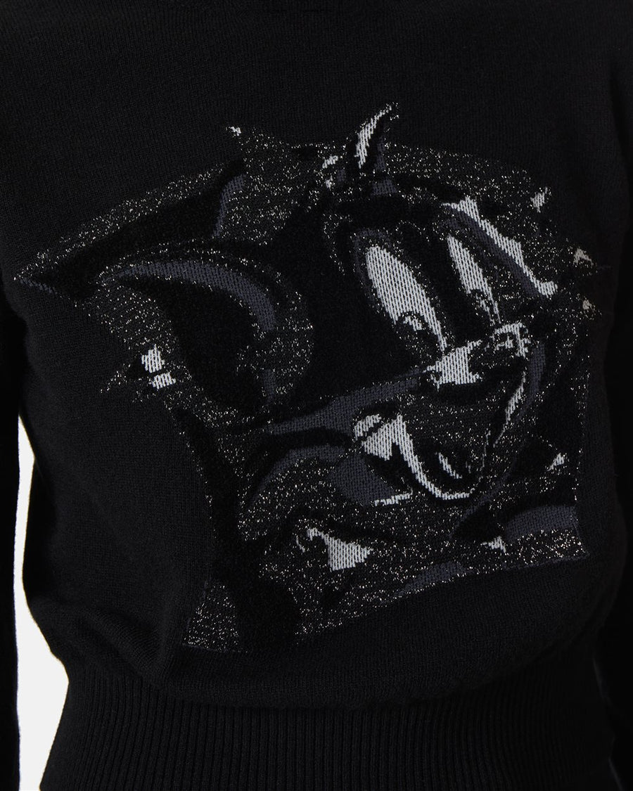 ICEBERG - CREWNECK SWEATER WITH CARTOON DETAIL BLACK