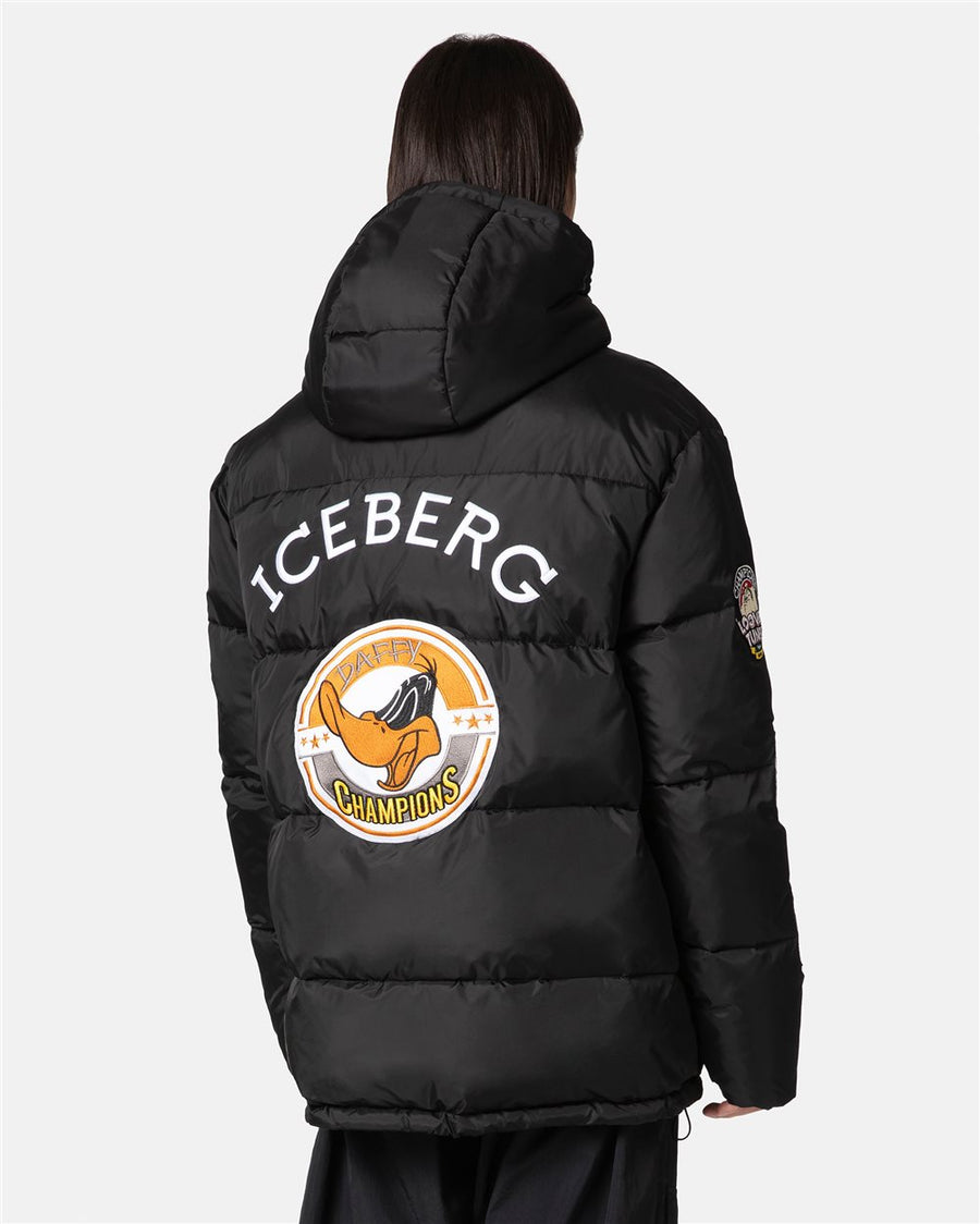 ICEBERG - PADDED JACKET WITH HOOD BLACK