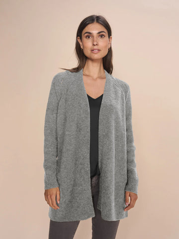 MOS MOSH - MMTHORA LONG CARDIGAN- GREY MELANGE