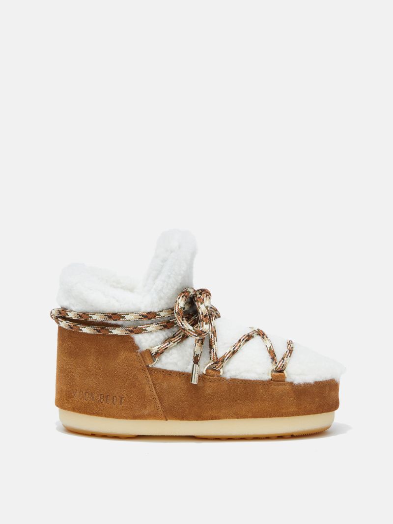 MOON BOOT - LAB69 ICON TAN SHEARLING PUMPS WHISKY/OFF WHITE