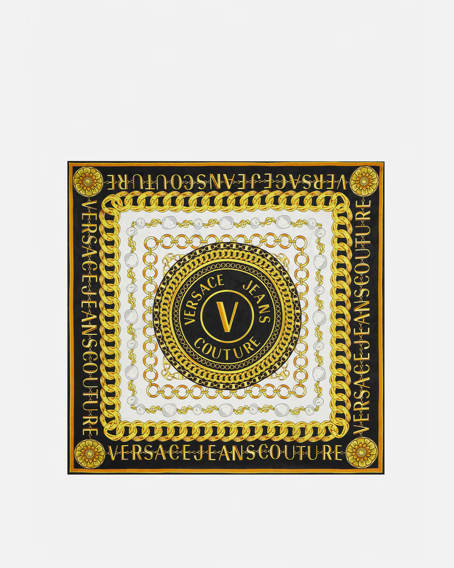 VERSACE - V-EMBLEM CHAIN LARGE SILK FOULARD