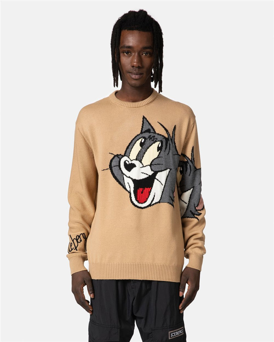 ICEBERG - SWEATER WITH CARTOON DETAIL HAZELNUT