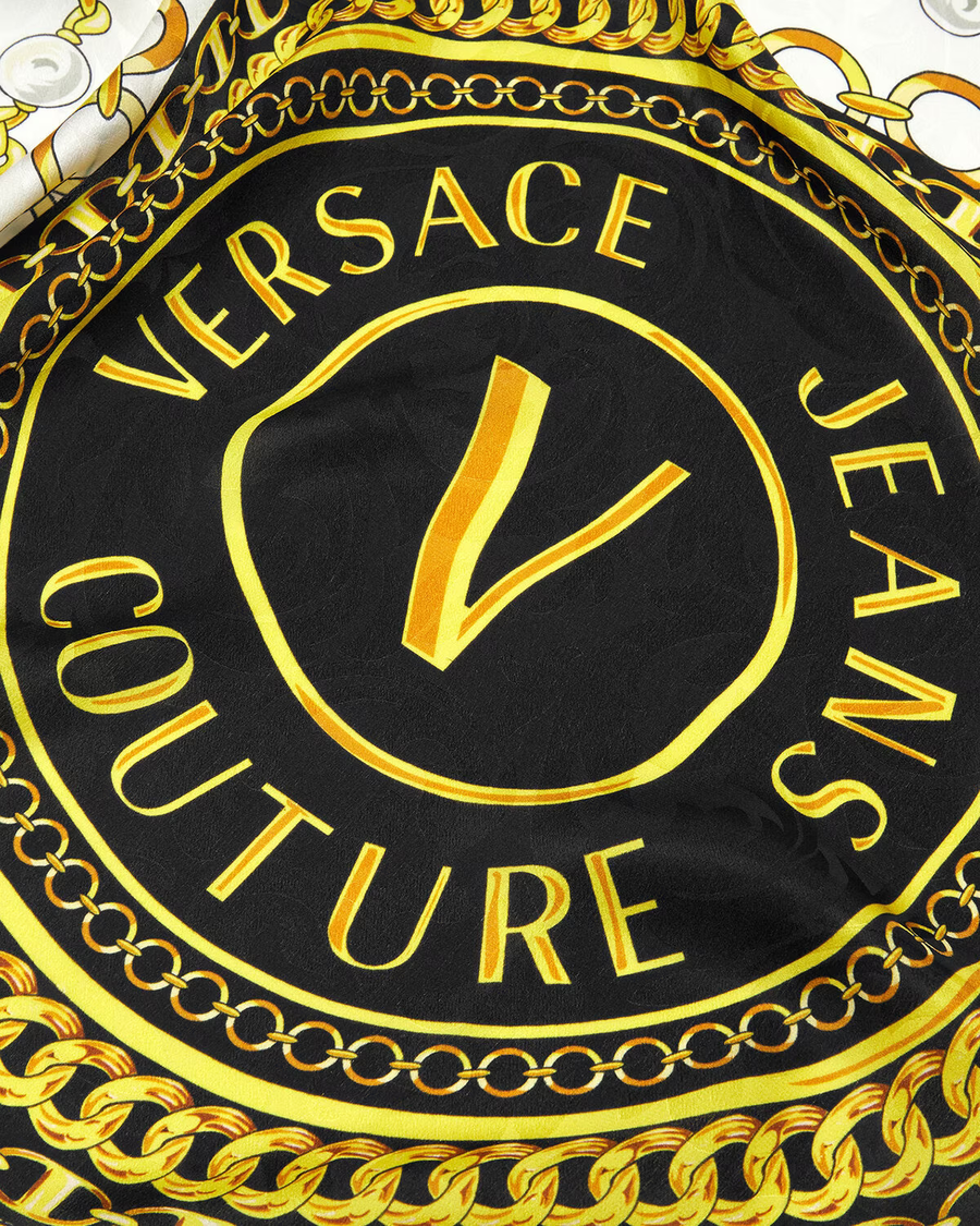 VERSACE - V-EMBLEM CHAIN LARGE SILK FOULARD