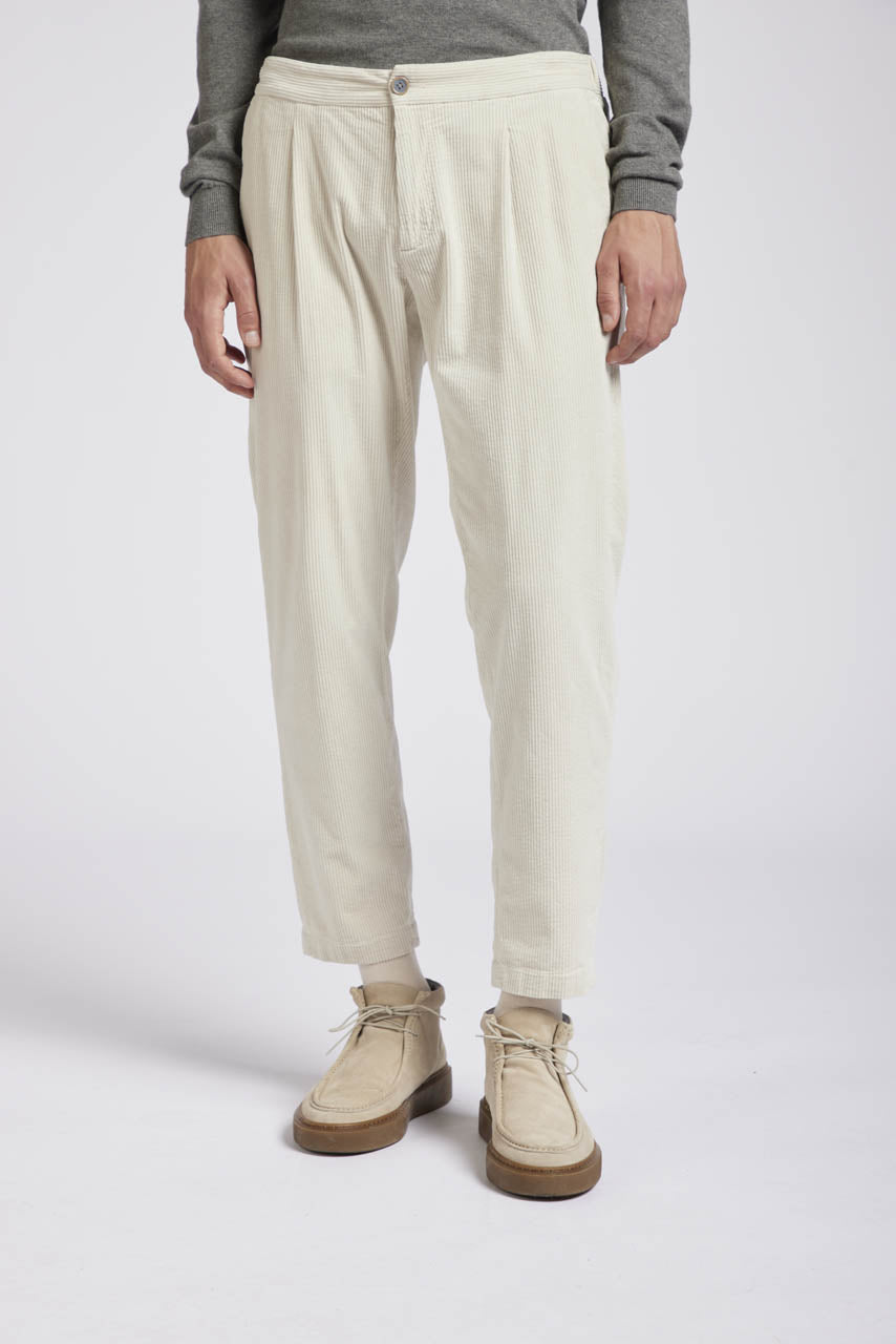 AT.P.CP - COTTON VELVET TROUSERS WITH DRAWSTRING