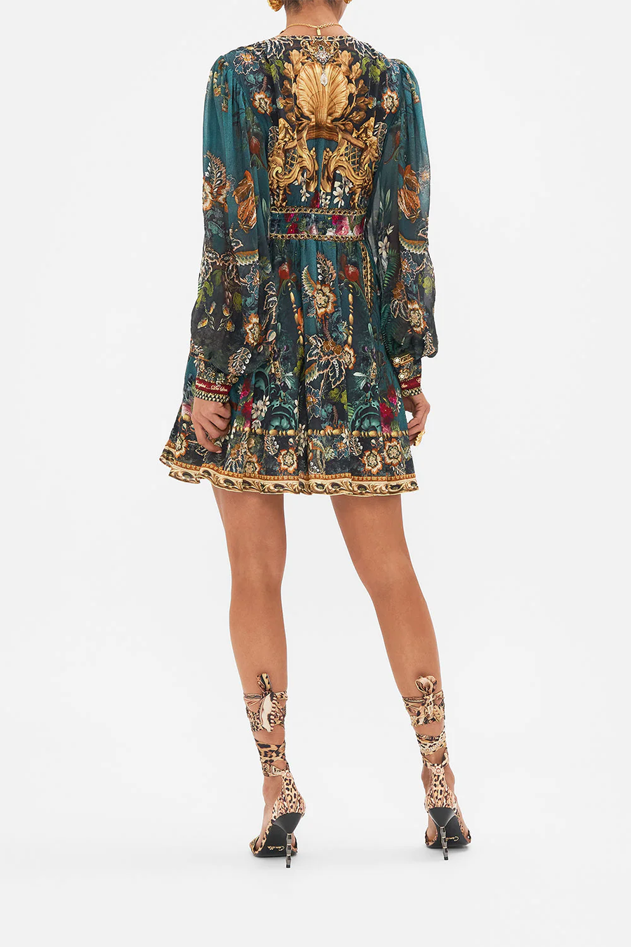 CAMILLA - SHORT DRESS WITH BLOUSON SLEEVE VERDIS WORLD