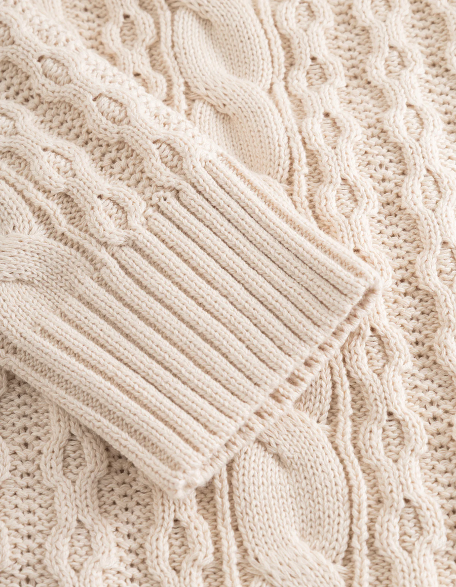 LES DEUX - GAVIN CABLE CARDIGAN IVORY
