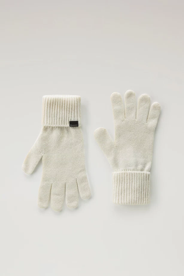 WOOLRICH - CASHMERE RIBBED GLOVES MILKY CREAM