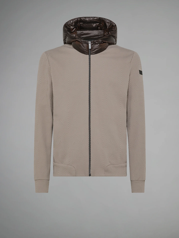 RRD - RAZZLE DAZZLE JACQUARD DUCK HOOD ZIP FLEECE TAUPE