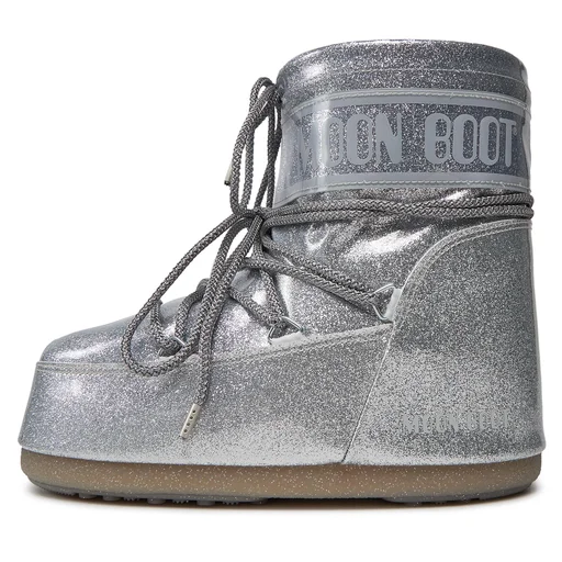 MOON BOOT - ICON LOW GLITTER SILVER