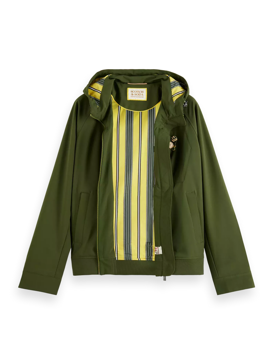 SCOTCH & SODA - HOODED SOFT SHELL JACKET FIELD GREEN