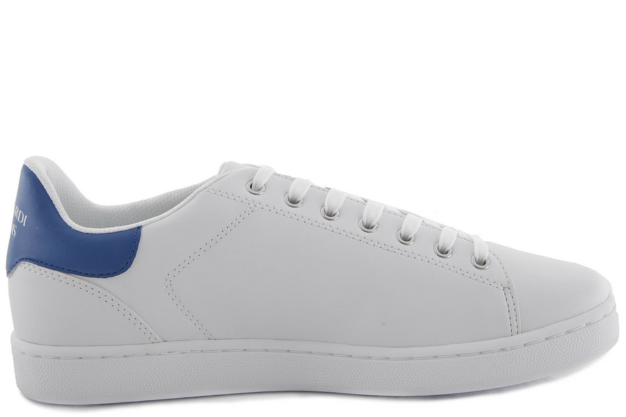 TRUSSARDI - SYNTHETIC LEATHER SNEAKERS WHITE/BLUE
