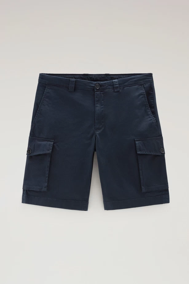 WOOLRICH - CLASSIC CARGO SHORT MELTON BLUE