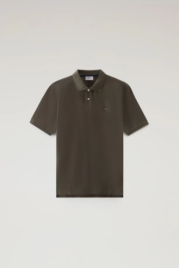 WOOLRICH - POLO SHIRT IN PURE COTTON PIQUET DARK GREEN