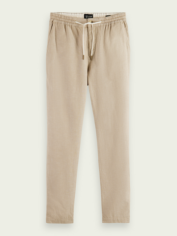 SCOTCH & SODA - WARREN STRAIGHT LEG LINEN BLENDED JOGGER SAND