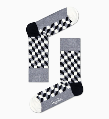 HAPPY SOCKS - GREY FILLED OPTIC CREW SOCK