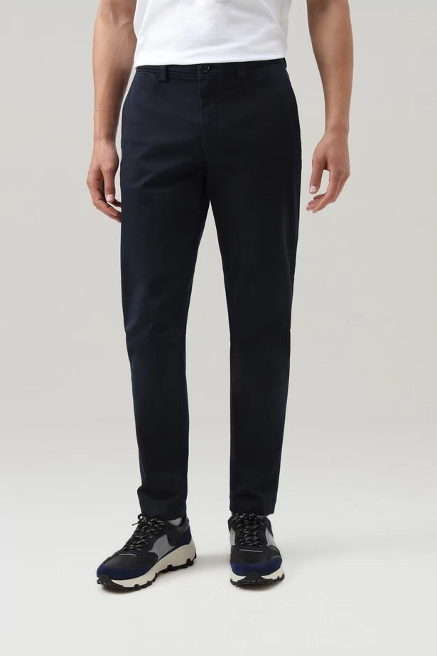 WOOLRICH - COTTON CHINO PANT MELTON BLUE