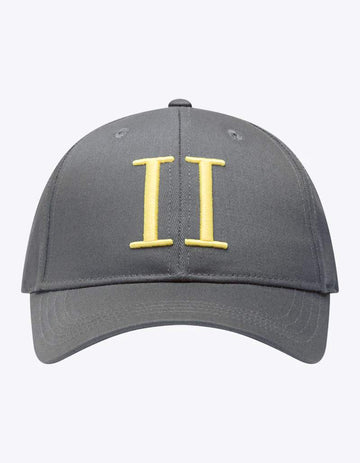 LES DEUX - ENCORE ORGANIC BASEBALL CAP DARK DULL GREY / BUTTERCUP YELLOW