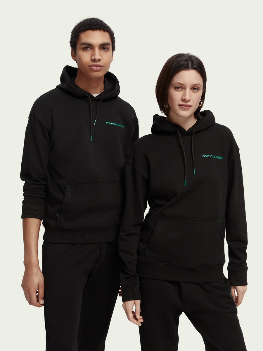 SCOTCH & SODA - UNISEX ORGANIC COTTON HOODIE - BLACK