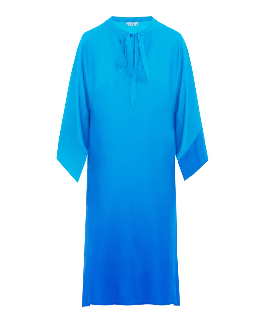 SFIZIO - KAFTAN WITH BANDED COLLAR BLUE RAY PRINT