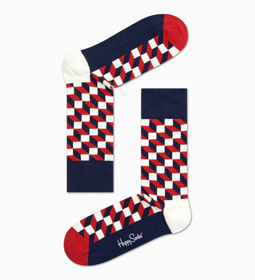 HAPPY SOCKS - NAVY FILLED OPTIC SOCK