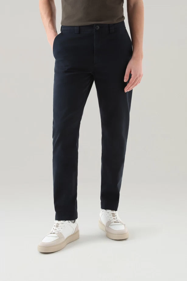 WOOLRICH - CLASSIC CHINO PANT MELTON BLUE