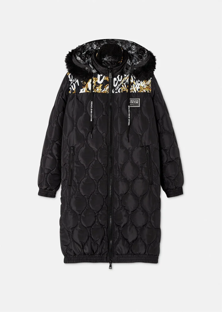 VERSACE - LOGO BRUSH COUTURE PUFFER JACKET