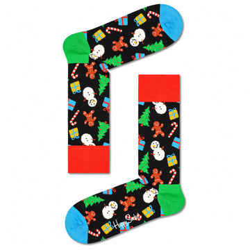 HAPPY SOCKS -BLACK  BRING IT ON CREW SOCK