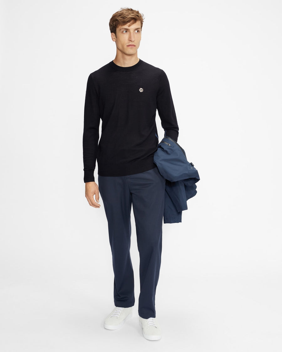 TED BAKER -CARDIFF LONG SLEEVE CORE CREW NECK - NAVY