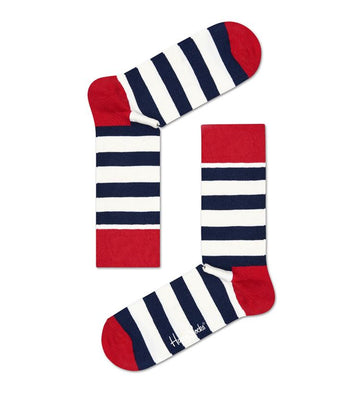 HAPPY SOCKS - WHITE STRIPE CREW SOCK