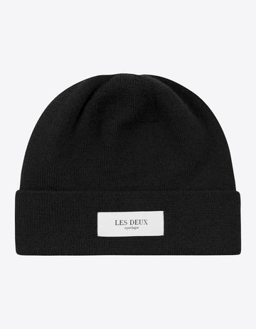 LES DEUX - MERINO PATCH BEANIE BLACK