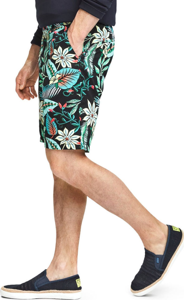 SCOTCH & SODA - HAWAIAN PRINT SHORT PANTS - BLACK