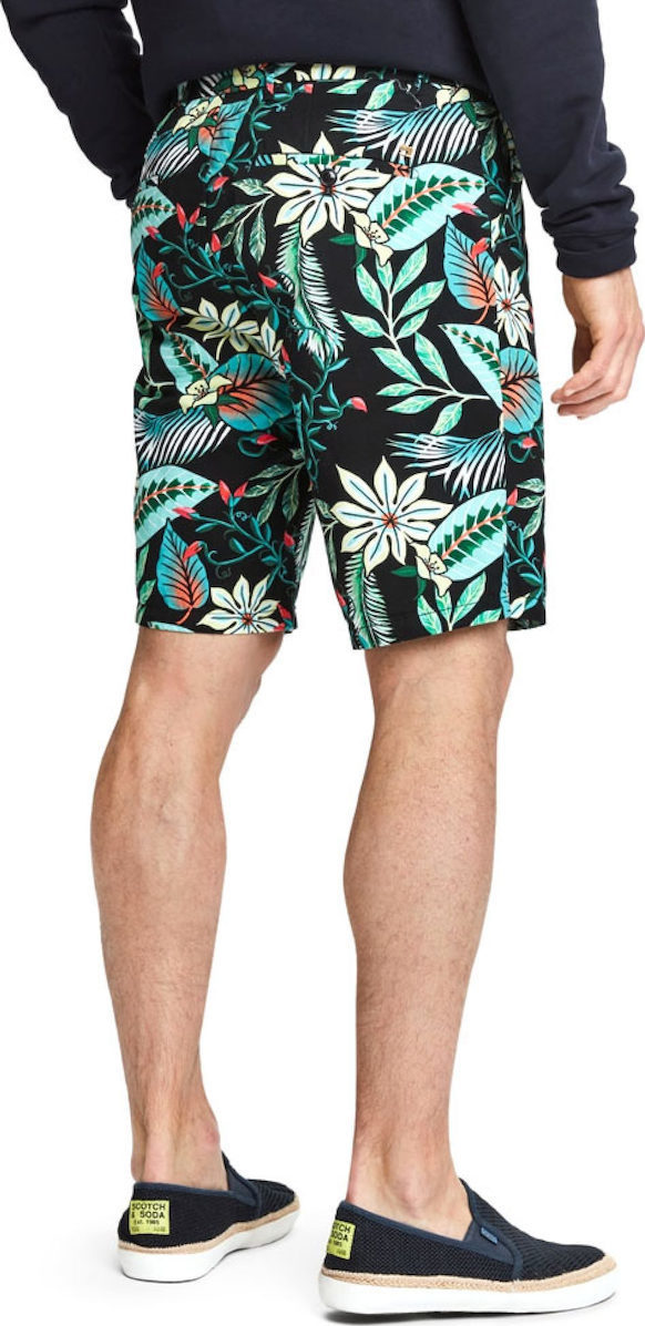 SCOTCH & SODA - HAWAIAN PRINT SHORT PANTS - BLACK