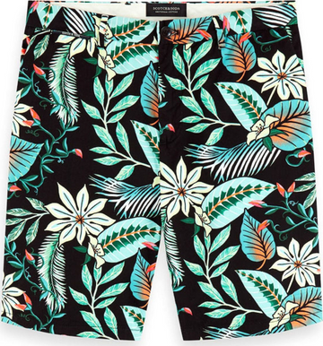 SCOTCH & SODA - HAWAIAN PRINT SHORT PANTS - BLACK