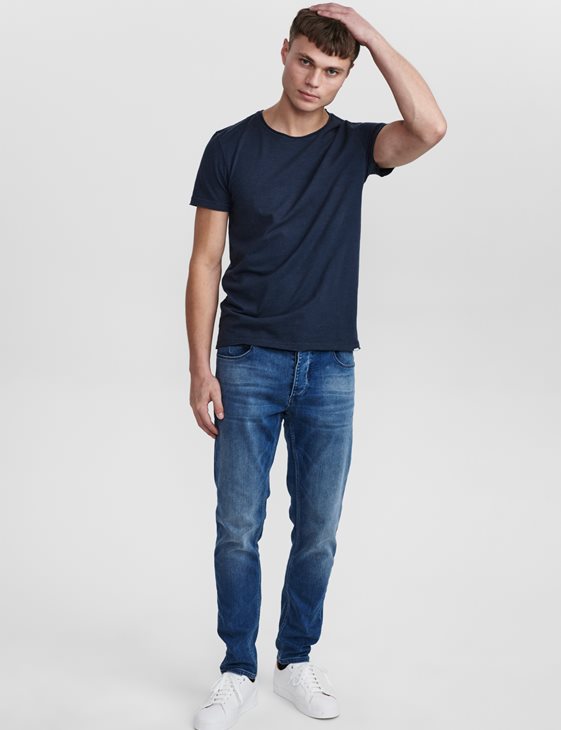 GABBA - KONRAD STRAIGHT SLUB TEE - NAVY