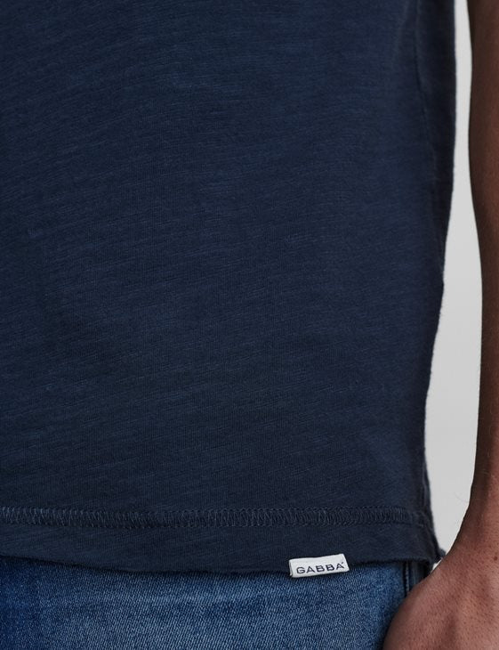 GABBA - KONRAD STRAIGHT SLUB TEE - NAVY