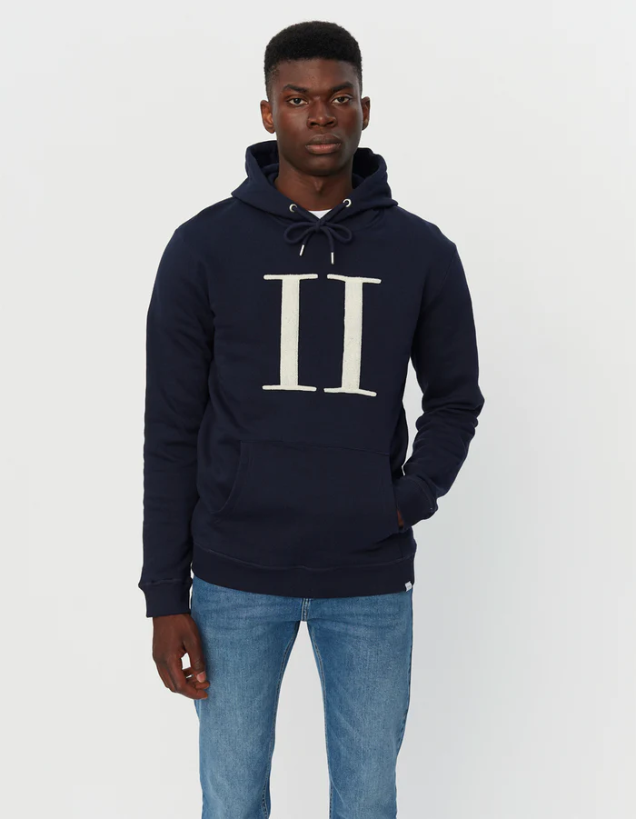 LES DEUX - ENCORE BOUCLI HOODIE DARK NAVY / IVORY
