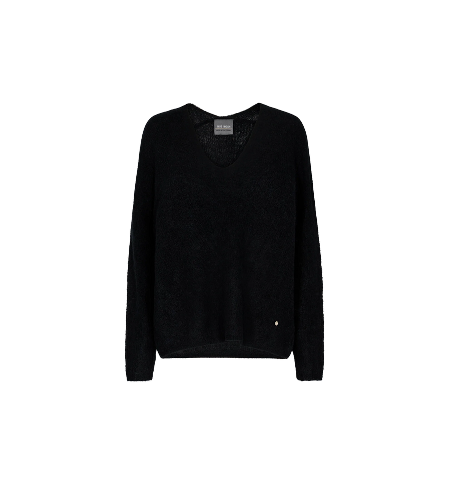 MOS MOSH - THORA V-NECK KNIT BLACK