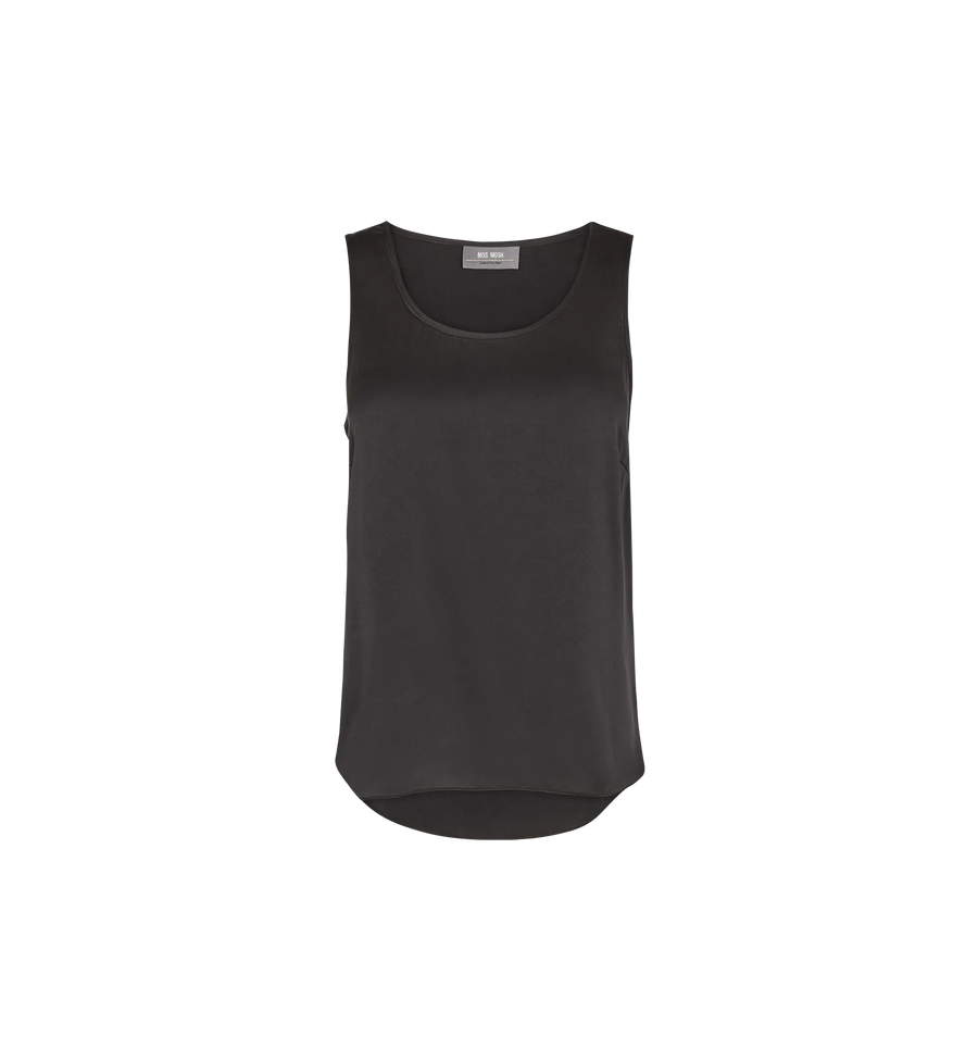 MOS MOSH - ASTRID SILK TANK TOP BLACK