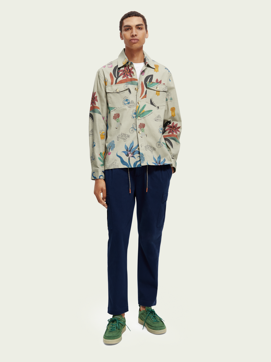 SCOTCH & SODA- RELAXED FIT PRINTED ORGANIC COTTON SHIRT COMBO A