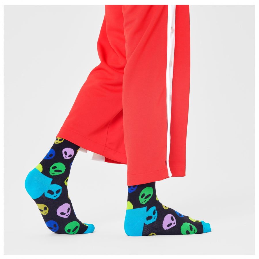 HAPPY SOCKS - BLACK ALIEN CREW SOCK