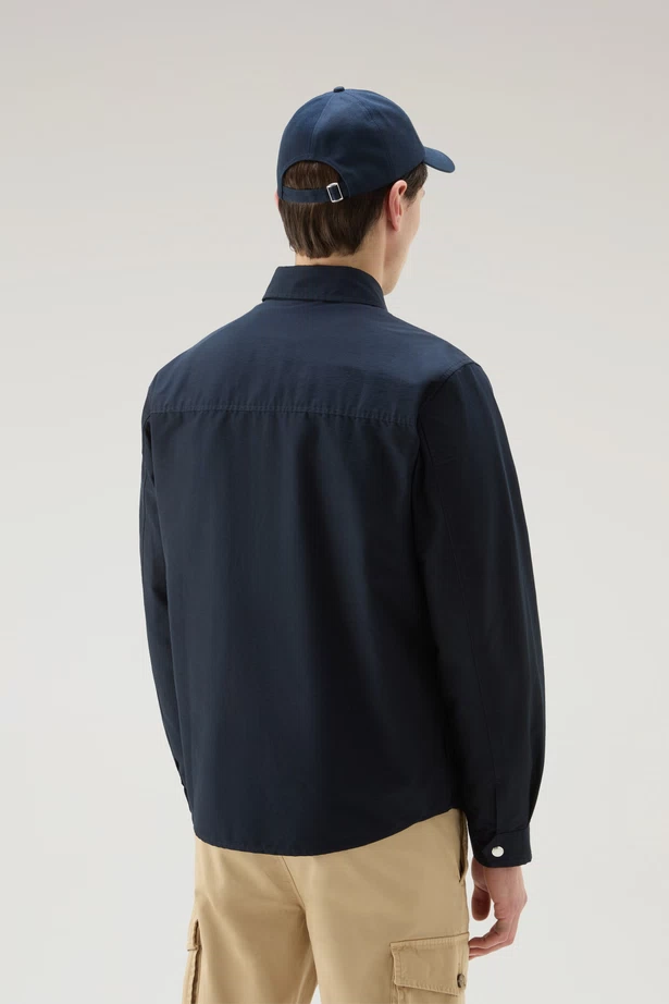 WOOLRICH - CRUISER ECO OVERSHIRT MELTON BLUE