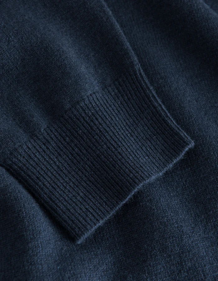 LES DEUX - EDGAR HALF ZIP WOOL KNIT INDIA INK