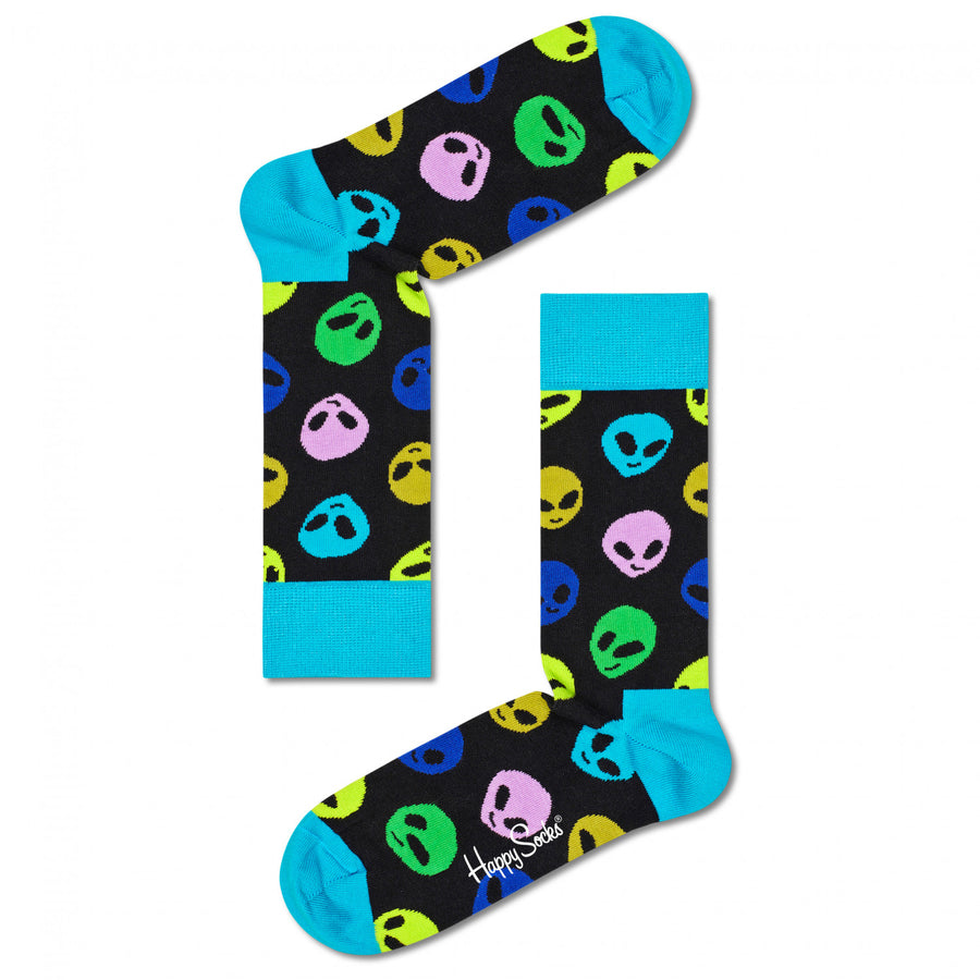 HAPPY SOCKS - BLACK ALIEN CREW SOCK