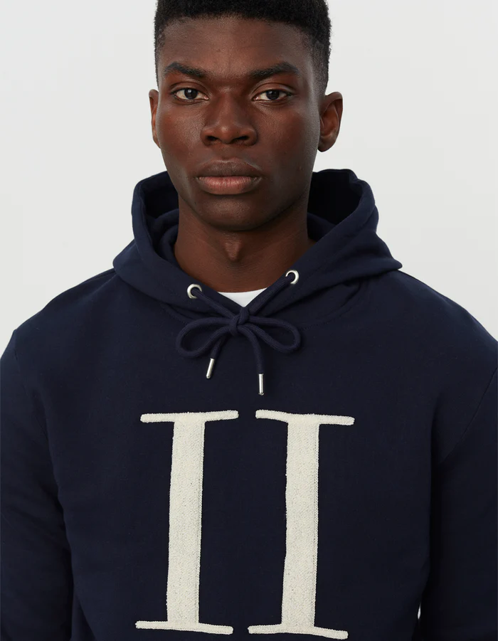 LES DEUX - ENCORE BOUCLI HOODIE DARK NAVY / IVORY