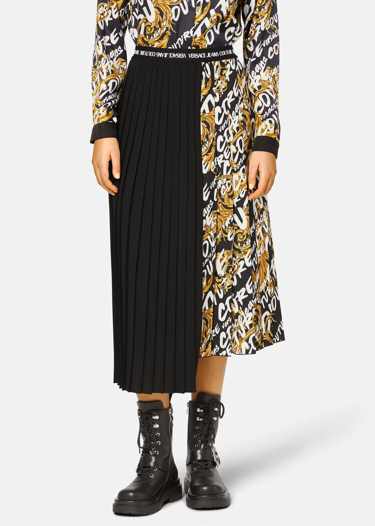 VERSACE - LOGO BRUSH COUTURE MIDI SKIRT