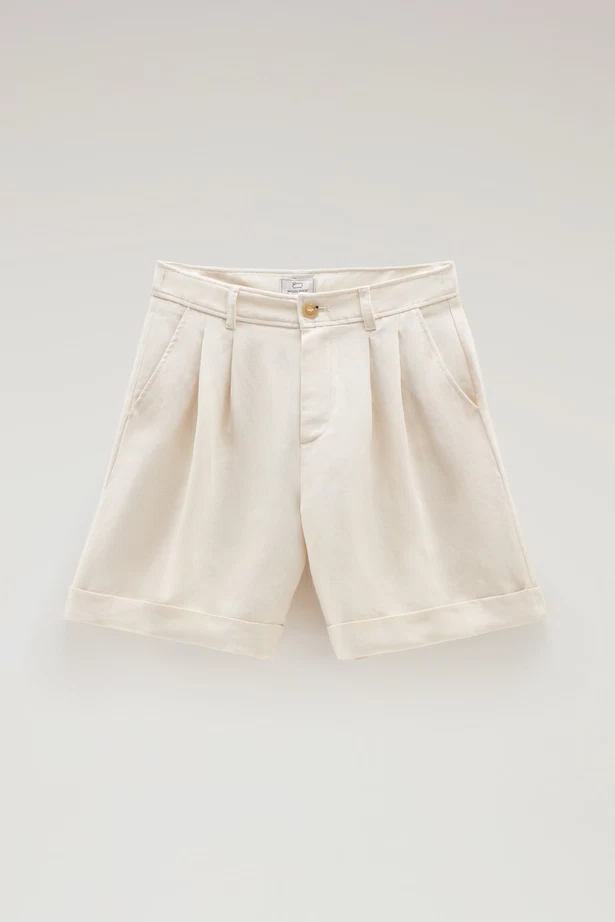 WOOLRICH - VISCOSE LINEN SHORT MILKY CREAM