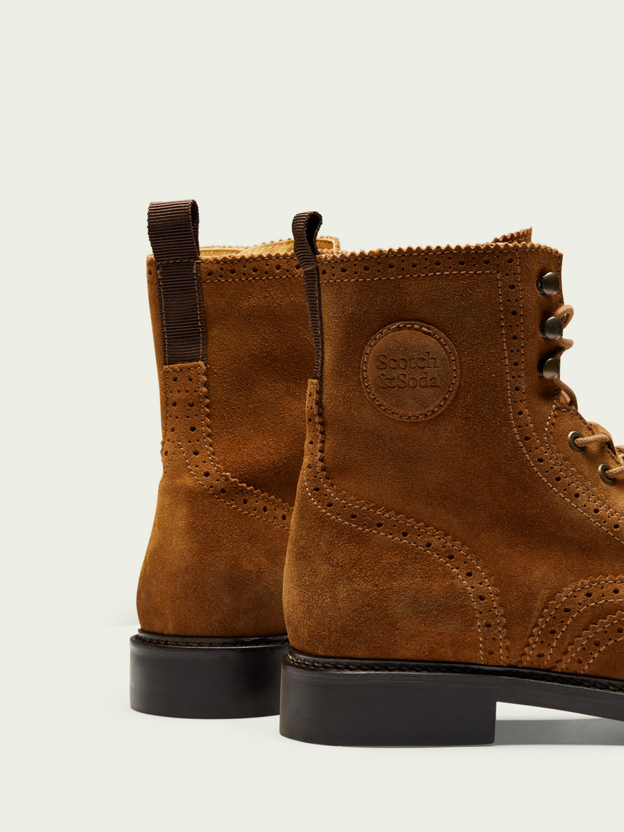 SCOTCH & SODA - JAY MID LENGTH LACE UP BOOT - COGNAC