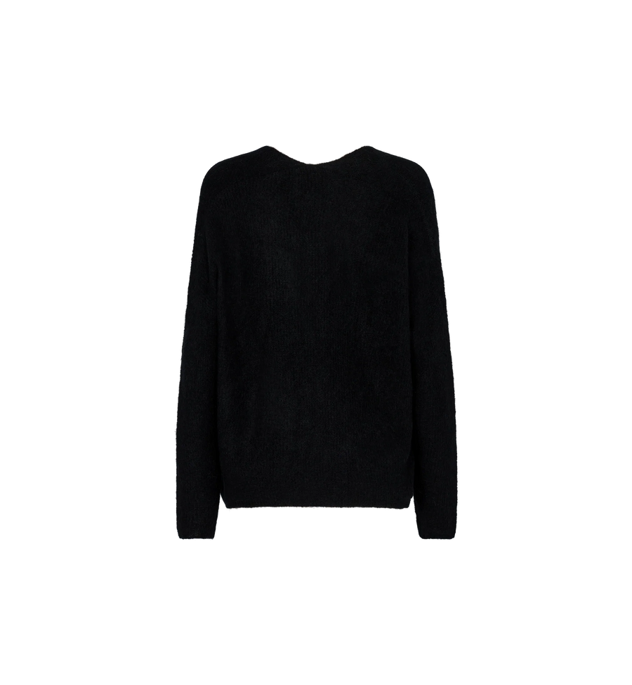 MOS MOSH - THORA V-NECK KNIT BLACK
