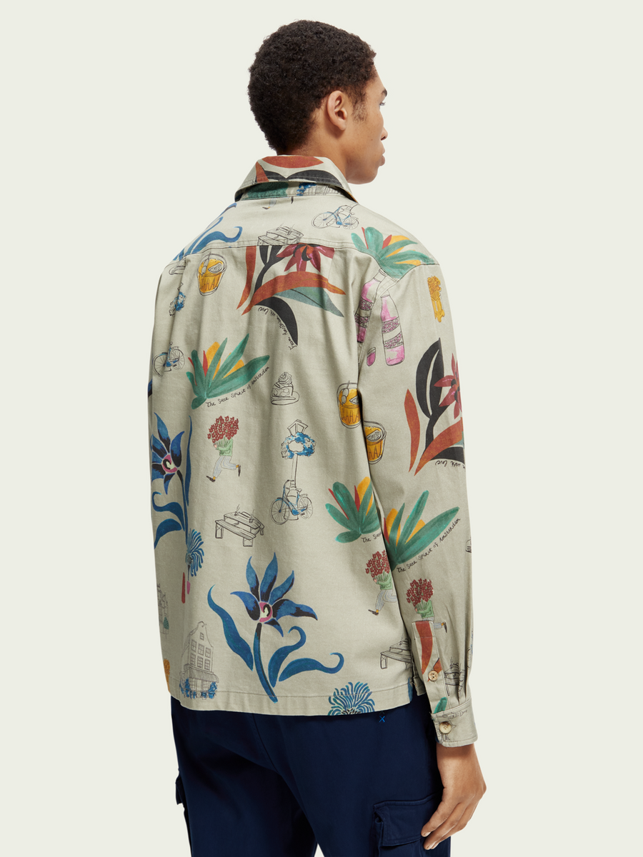 SCOTCH & SODA- RELAXED FIT PRINTED ORGANIC COTTON SHIRT COMBO A